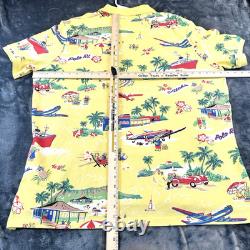 Ralph Lauren Shirt Polo Bear 2XL Yellow All Over Print Short Sleeve Brand New