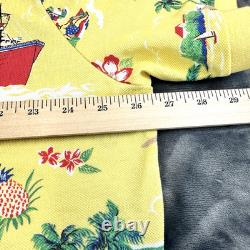 Ralph Lauren Shirt Polo Bear 2XL Yellow All Over Print Short Sleeve Brand New