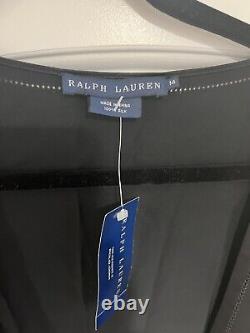 Ralph Lauren Silk Top Tie Front Sz 14 Women's NWT (MSRP $498)