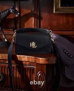 Ralph Lauren Small Leather Tayler Convertible Crossbody Shoulder Bag Black $295