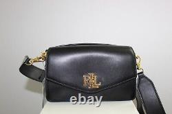 Ralph Lauren Small Leather Tayler Convertible Crossbody Shoulder Bag Black $295