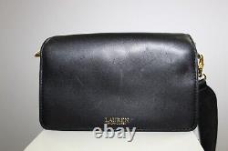 Ralph Lauren Small Leather Tayler Convertible Crossbody Shoulder Bag Black $295