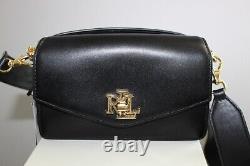 Ralph Lauren Small Leather Tayler Convertible Crossbody Shoulder Bag Black $295