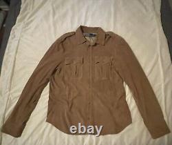 Ralph Lauren Suede Leather Button Down Shirt