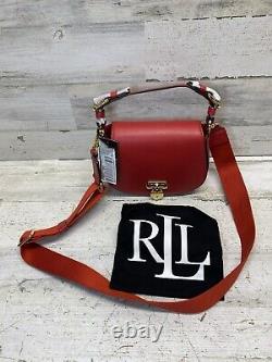 Ralph Lauren Tanner Crossbody Medium Martin Red Leather Bag New