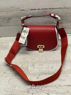 Ralph Lauren Tanner Crossbody Medium Martin Red Leather Bag New