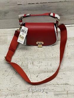 Ralph Lauren Tanner Crossbody Medium Martin Red Leather Bag New