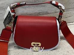 Ralph Lauren Tanner Crossbody Medium Martin Red Leather Bag New