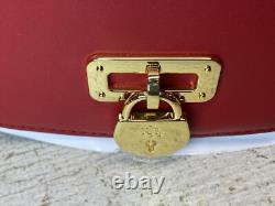 Ralph Lauren Tanner Crossbody Medium Martin Red Leather Bag New