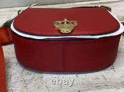 Ralph Lauren Tanner Crossbody Medium Martin Red Leather Bag New
