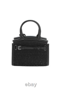 Ralph Lauren Womens RL50Satin Embellished Mini Top Handle Bag Black Size S