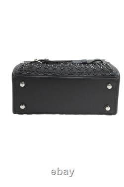 Ralph Lauren Womens RL50Satin Embellished Mini Top Handle Bag Black Size S