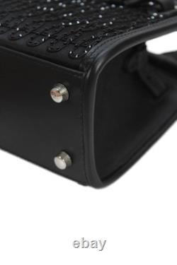 Ralph Lauren Womens RL50Satin Embellished Mini Top Handle Bag Black Size S