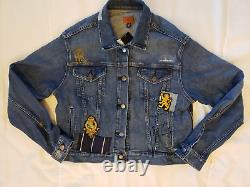 Ralph Lauren Womens Size XL Distressed Patchwork Denim Jacket New with Tags