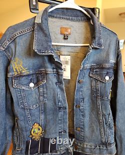 Ralph Lauren Womens Size XL Distressed Patchwork Denim Jacket New with Tags