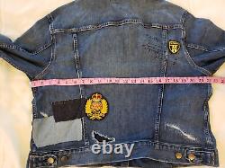 Ralph Lauren Womens Size XL Distressed Patchwork Denim Jacket New with Tags