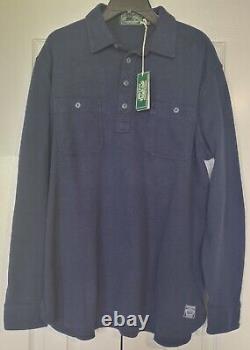 Ralph Lauren men's Polo Country Moleskin Popover Pullover Workshirt Navy Large