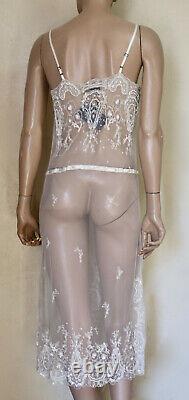Ralph Lauren sheer netting bead sequin embroidery dress NWT S