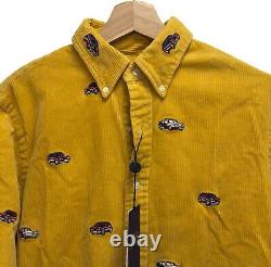 Ralph Lauren x Palace NEW Men's Size M Button Down Yellow Corduroy GTI Car Shirt