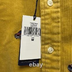 Ralph Lauren x Palace NEW Men's Size M Button Down Yellow Corduroy GTI Car Shirt