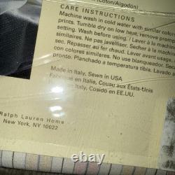 Rare NEW Ralph Lauren Queen Size Flat Sheet Inverness Multi Stripe Pink Vintage