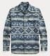 Size L Polo Ralph Lauren Indigo Southwestern Jacquard Shirt Navy White Nwt $268