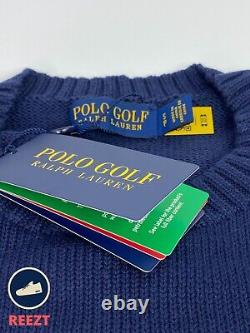 Size S Polo Ralph Lauren Golf Men's Polo Bear Navy Blue Sweater NWT MSRP $398