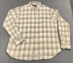 VTG Polo Ralph Lauren Flannel Shirt Mens XXL Plaid Pearl Snap Western Cowboy NEW