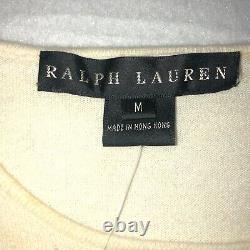 VTG Ralph Lauren Black Label Women Cashmere Blend Top Sz M Pastel Floral NWT