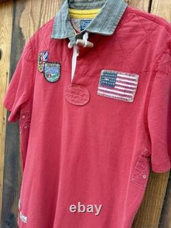 Vintage NWT Ralph Lauren Polo Shirt Size M Mountain Expedition Rugby Patch Flag