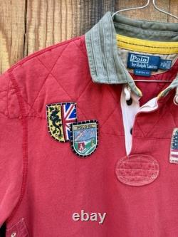 Vintage NWT Ralph Lauren Polo Shirt Size M Mountain Expedition Rugby Patch Flag