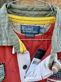 Vintage NWT Ralph Lauren Polo Shirt Size M Mountain Expedition Rugby Patch Flag