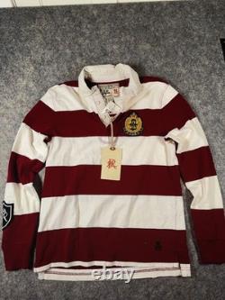 Vintage NWT Rugby Ralph Lauren long Sleeve Rugby Polo Shirt Size S Patch Skull