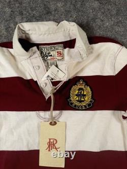 Vintage NWT Rugby Ralph Lauren long Sleeve Rugby Polo Shirt Size S Patch Skull