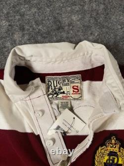 Vintage NWT Rugby Ralph Lauren long Sleeve Rugby Polo Shirt Size S Patch Skull