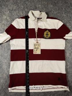 Vintage NWT Rugby Ralph Lauren long Sleeve Rugby Polo Shirt Size S Patch Skull