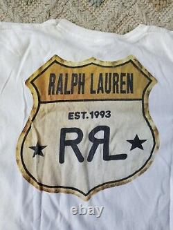 Vintage Polo Ralph Lauren Double RL Medium (M) White Road Trip 1993 T-Shirt