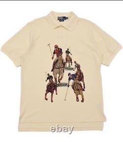 Vintage Polo Ralph Lauren Equestrian Five Horse Man Rugby USA Cookie Indian L