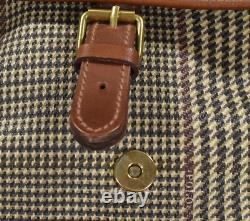 Vintage Polo Ralph Lauren Houndstooth Coated Canvas Leather Shoulder Bag New