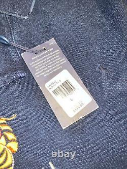 Vintage Polo Ralph Lauren Shirt Indigo Blue Huge Embroidered Dragon USNC NWT L