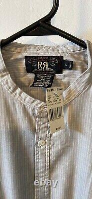 Vintage RRL Men's Cotton Dress Shirt. Grey Stress Stripe. BNWT