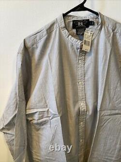 Vintage RRL Men's Cotton Dress Shirt. Grey Stress Stripe. BNWT