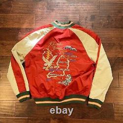 Vintage Ralph Lauren Satin Tiger Dragon Souvenir P Wing Polo Sz XL Reversible