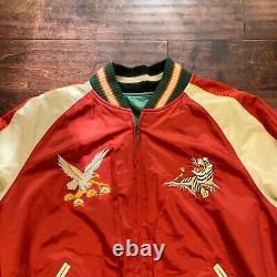 Vintage Ralph Lauren Satin Tiger Dragon Souvenir P Wing Polo Sz XL Reversible