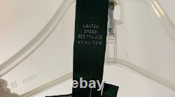 Vintage Ralph Lauren Womens Dress 12 Silk Cream Black Ruffles New LRL 90s Y2K