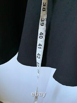 Vintage Ralph Lauren Womens Dress 12 Silk Cream Black Ruffles New LRL 90s Y2K
