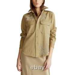 Women's Polo Ralph Lauren Cotton Twill Southwestern Beaded Shirt New
