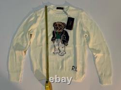Women's Polo Ralph Lauren Polo Bear Sweater White Size Medium New With Tags