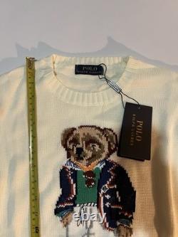 Women's Polo Ralph Lauren Polo Bear Sweater White Size Medium New With Tags