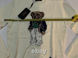 Women's White Polo Ralph Lauren Polo Bear Sweater Size Large New With Tags